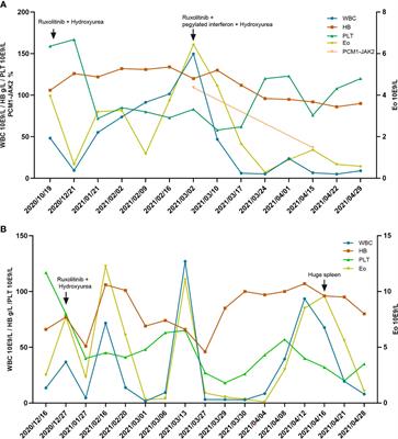 Diagnosis and Treatment of Myeloproliferative Neoplasms With PCM1-JAK2 Rearrangement: Case Report and Literature Review